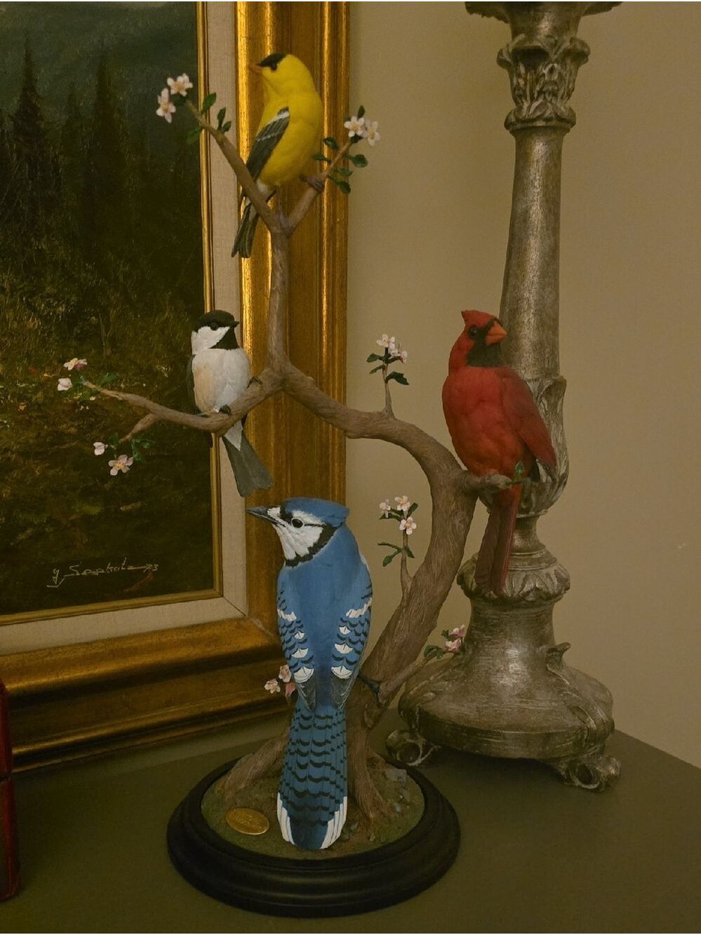 Danbury Mint Songbirds Of Spring National Geographic Multicolor Bird Sculpture